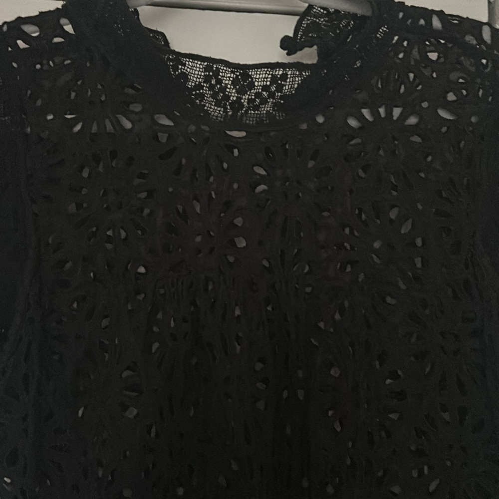Isabel Marant broderie anglaise Black Lace Top sz small - Picture 4 of 5